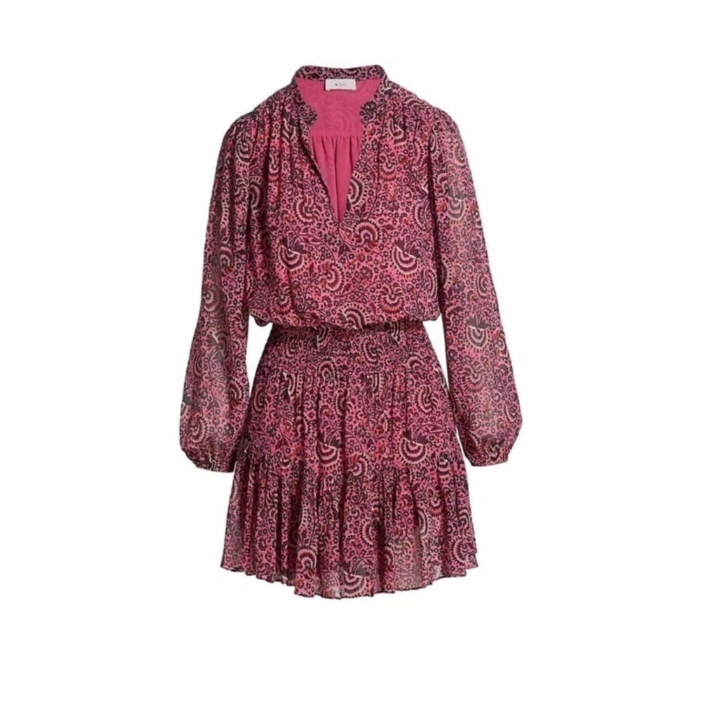 A.L.C. Pink Patterned Long Sleeve Dress